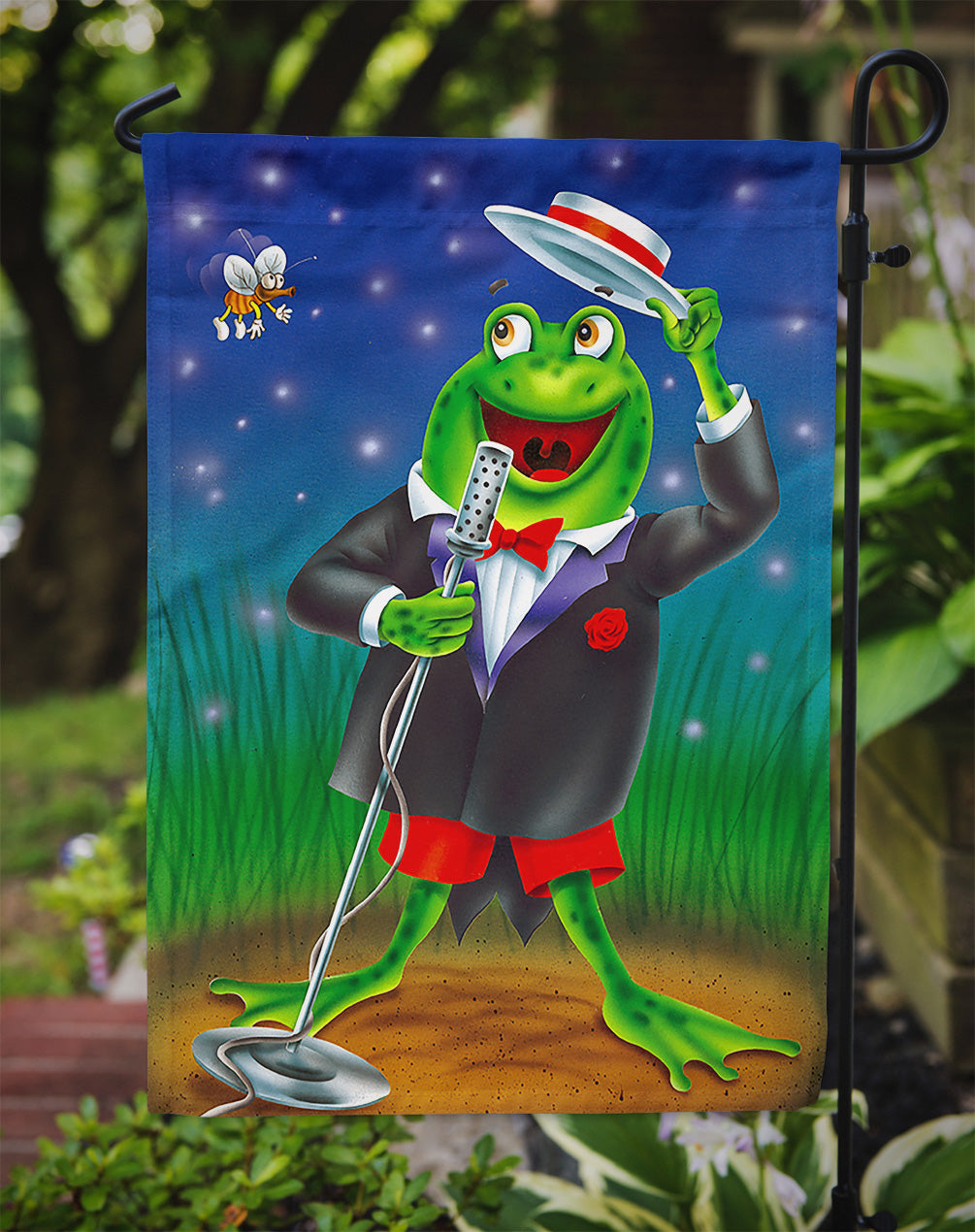 Frog Comedy Routine Flag Garden Size  the-store.com.