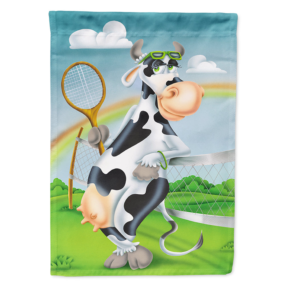 Cow playing Tennis Flag Canvas House Size APH0533CHF  the-store.com.