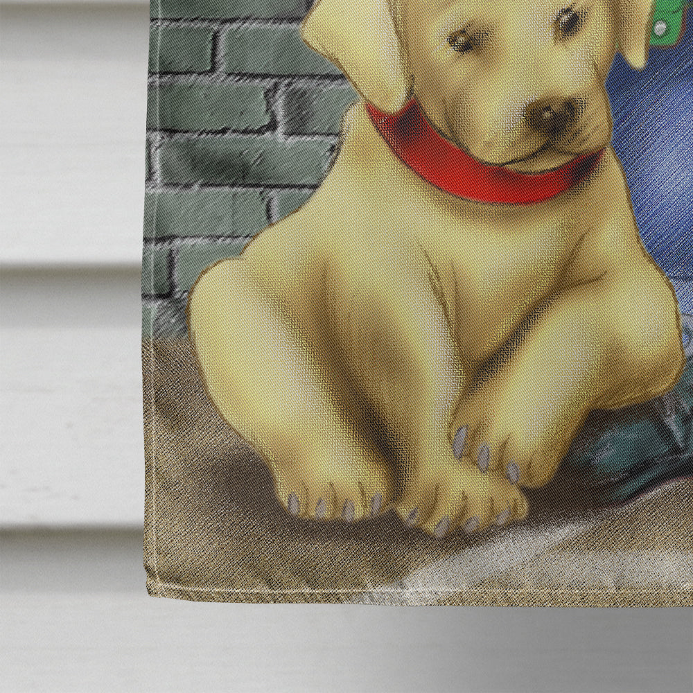 Teddy Bear and his Lab Flag Canvas House Size APH0856CHF  the-store.com.