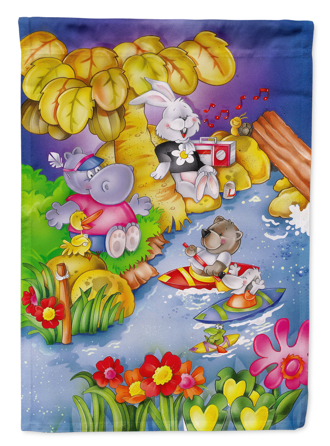Animals Kayaking Flag Canvas House Size APH0978CHF  the-store.com.