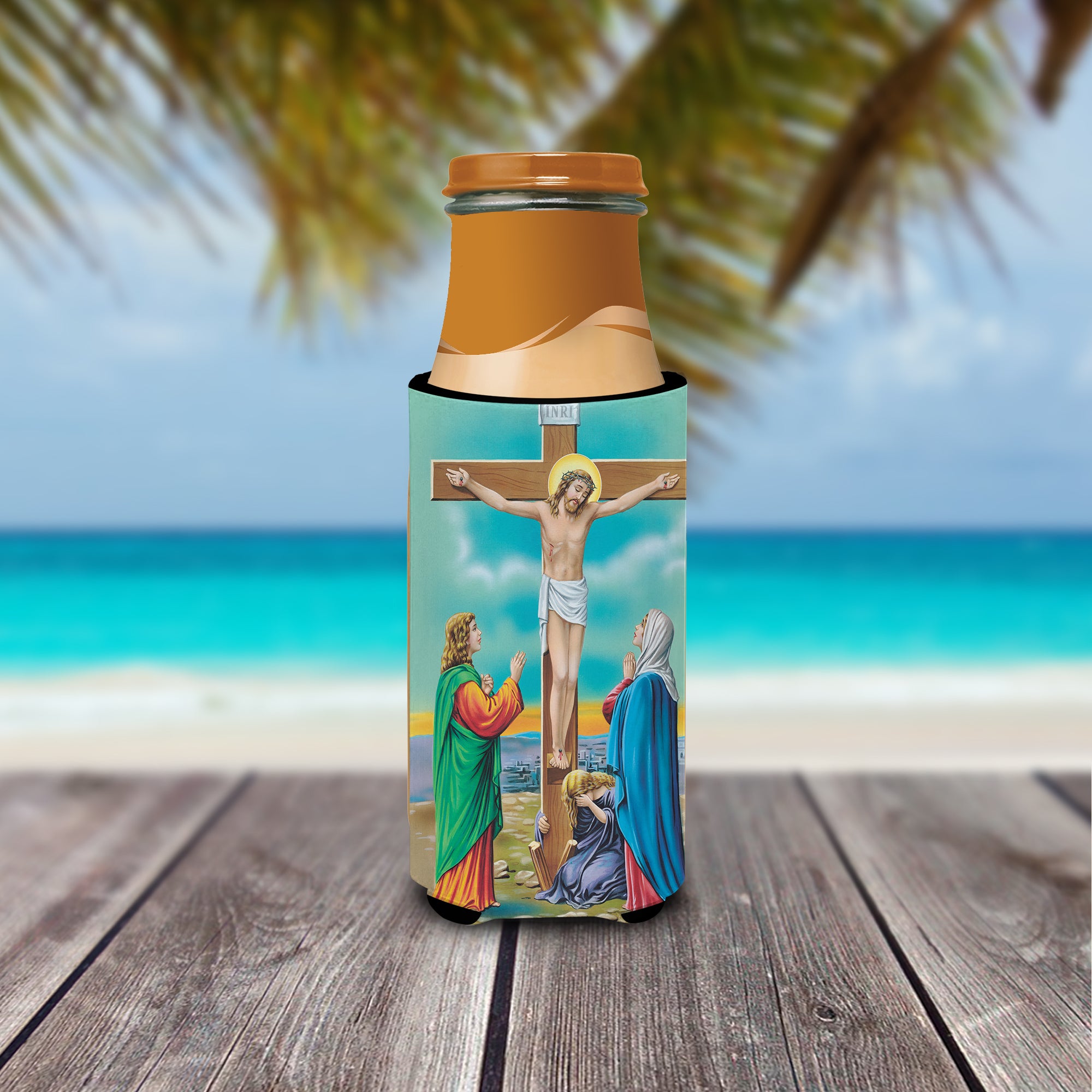Jesus on the Cross Crucifixion  Ultra Beverage Insulators for slim cans APH1307MUK  the-store.com.