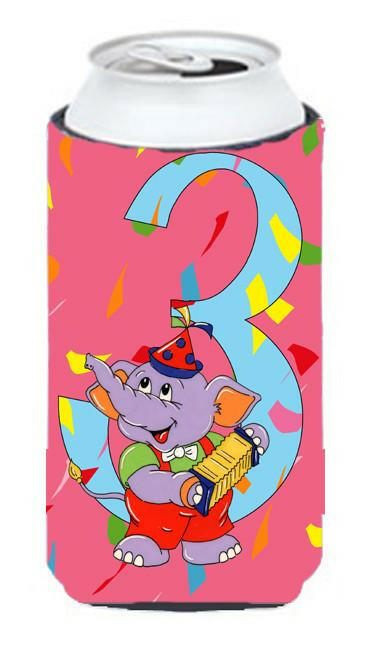 Happy 3rd Birthday Age 3  Tall Boy Beverage Insulator Hugger APH2160TBC by Caroline's Treasures