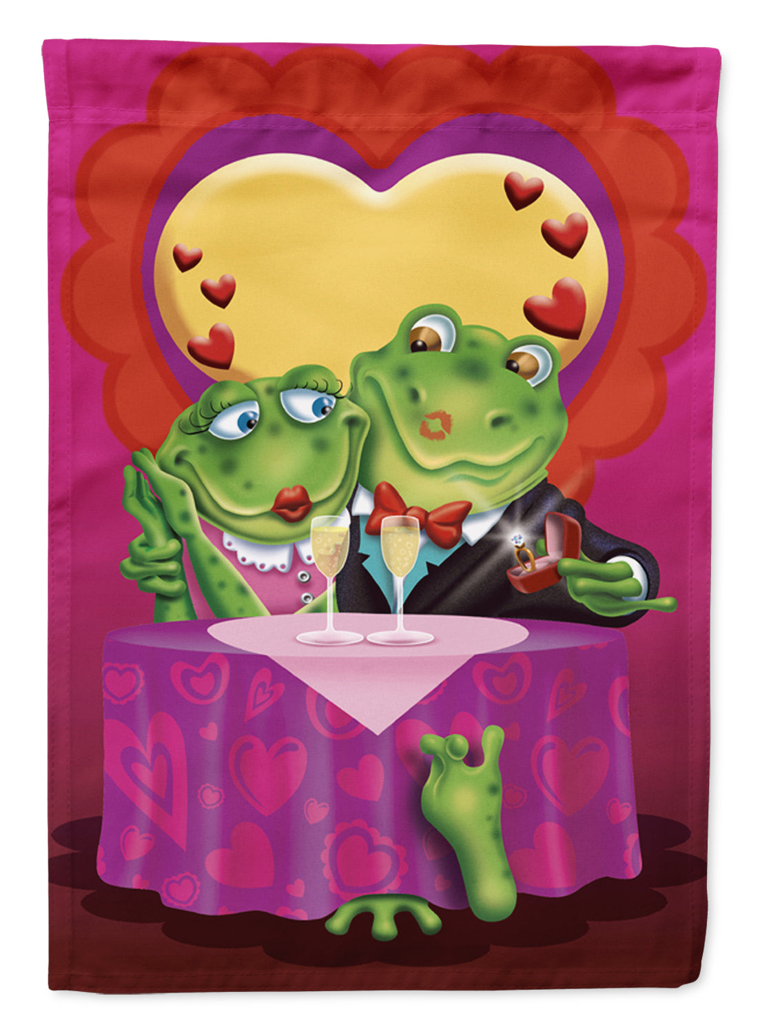 Frog Valentine&#39;s Day Date Flag Garden Size APH2477GF  the-store.com.
