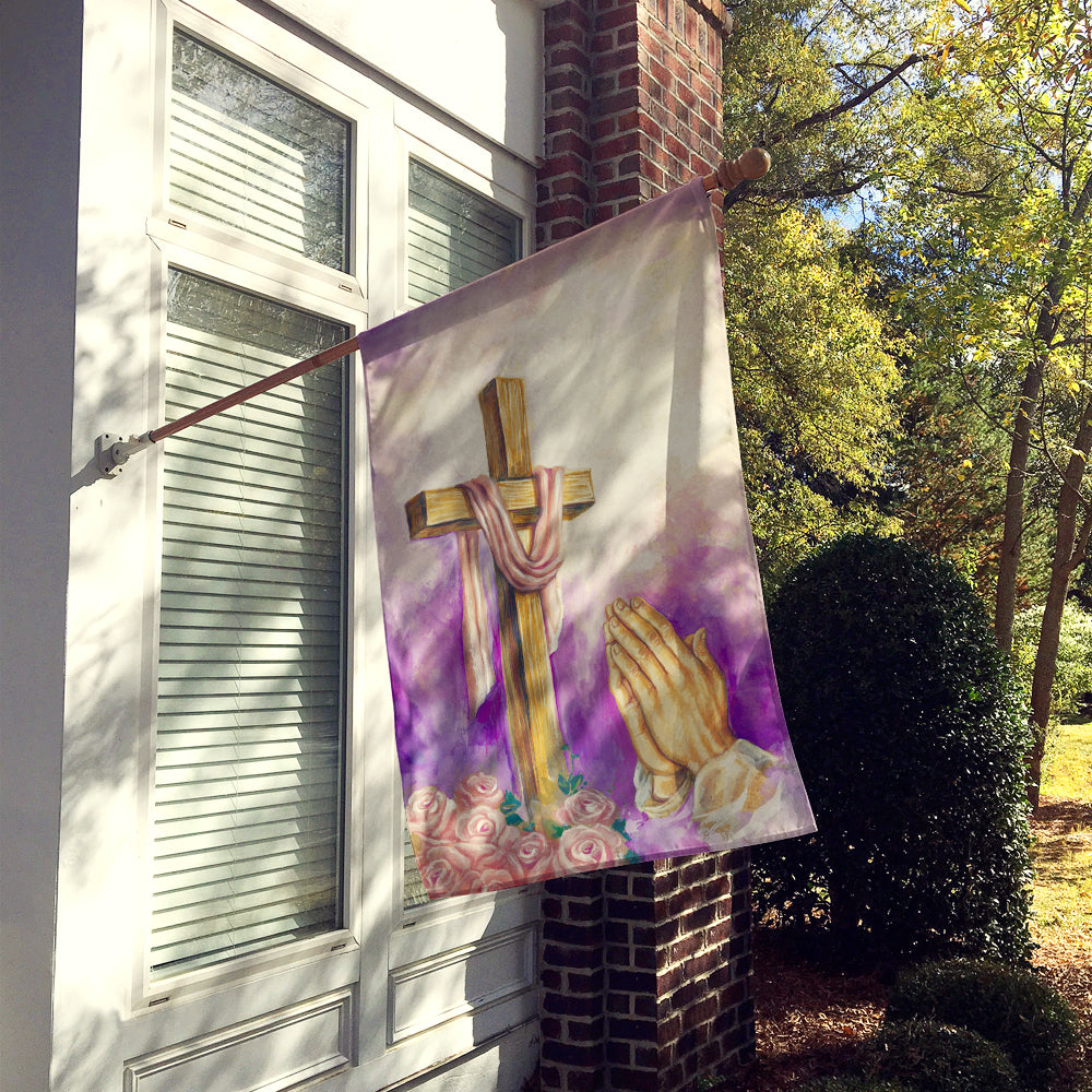 Easter Cross with Praying Hands Flag Canvas House Size APH2810CHF  the-store.com.