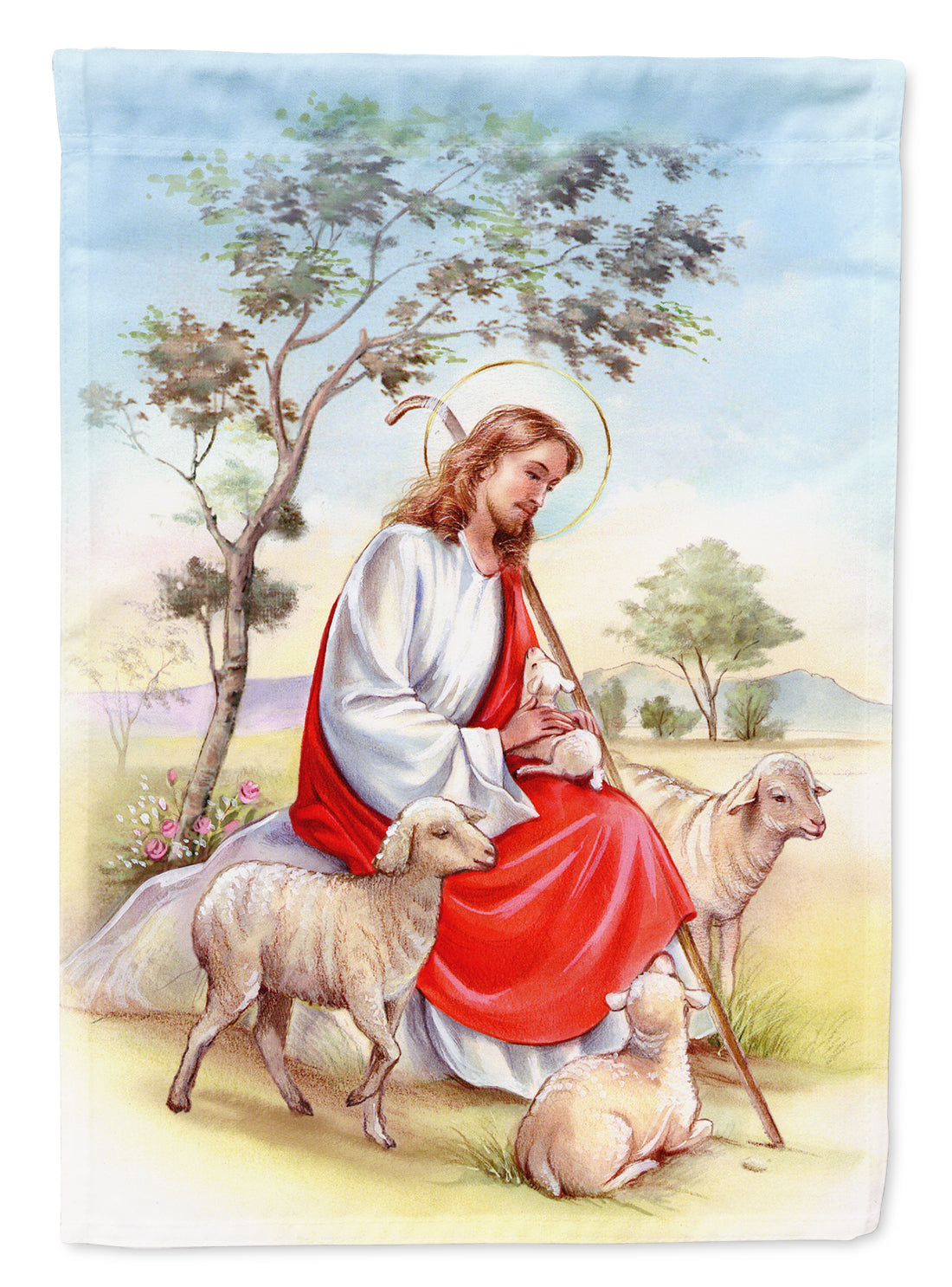 Jesus Holding Lamb Flag Garden Size APH3421GF  the-store.com.