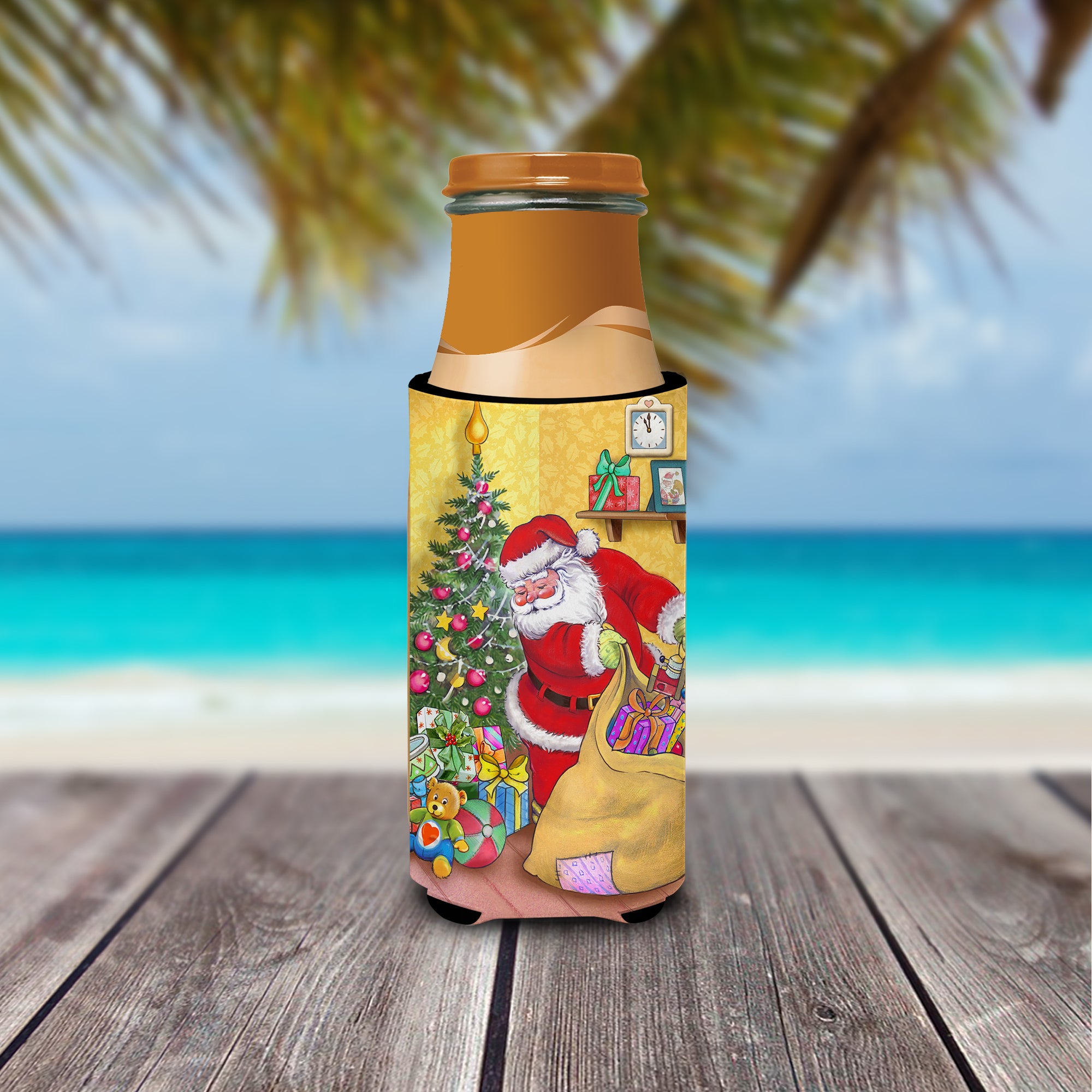 Christmas Santa and His Toys Ultra Beverage Insulators for slim cans APH3923MUK  the-store.com.