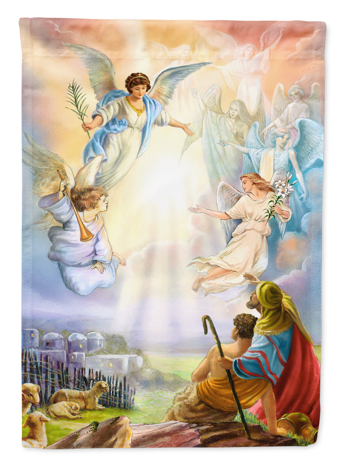 The Shepherds and Angels Appearing Flag Canvas House Size APH5469CHF  the-store.com.