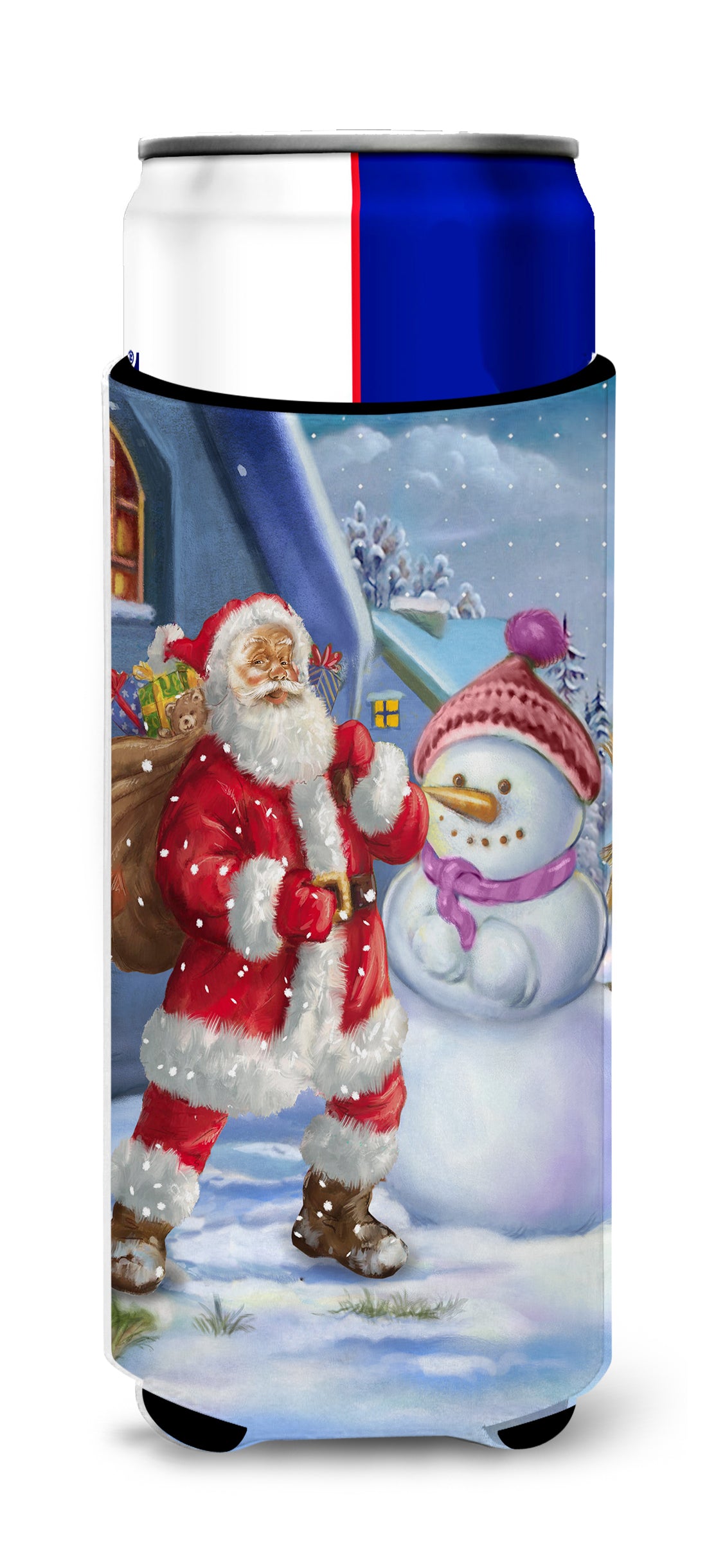 Christmas Santa Claus and Snowman Ultra Beverage Insulators for slim cans APH6200MUK  the-store.com.