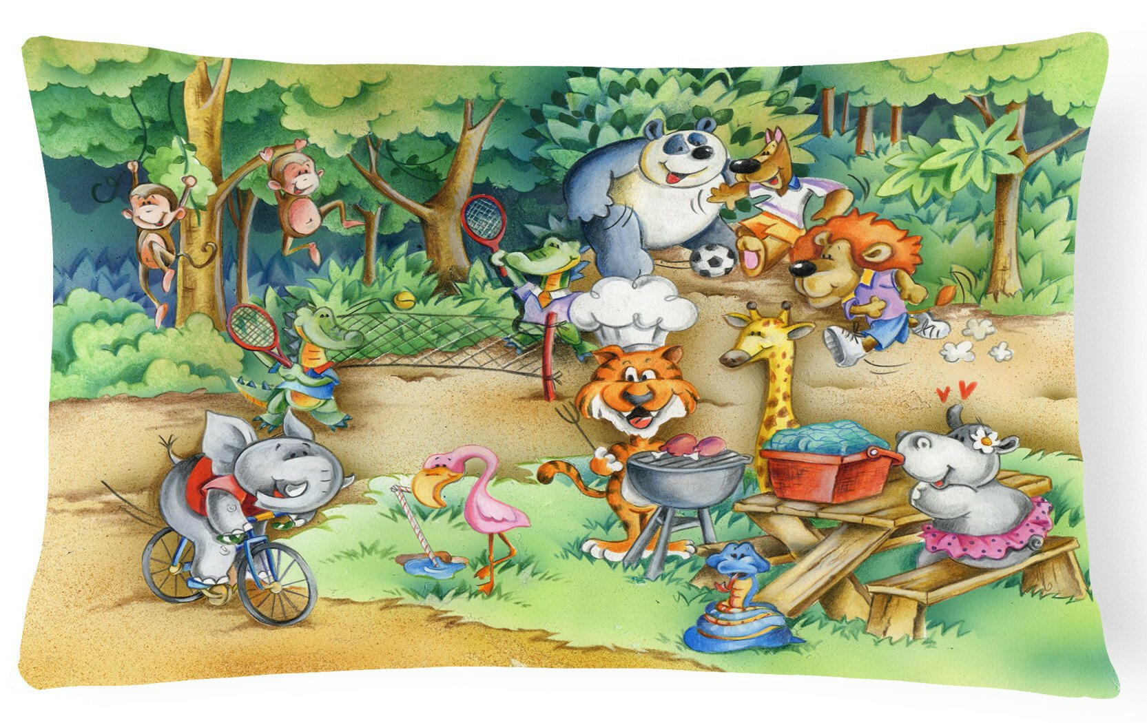 Animals at A Picnic Fabric Decorative Pillow APH6821PW1216 by Caroline's Treasures