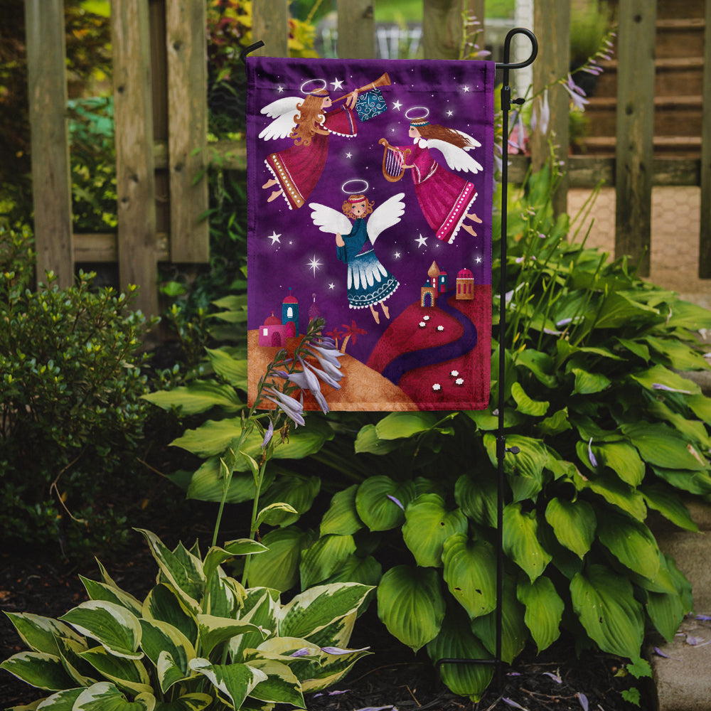 Christmas Angels in Purple Flag Garden Size APH7082GF.