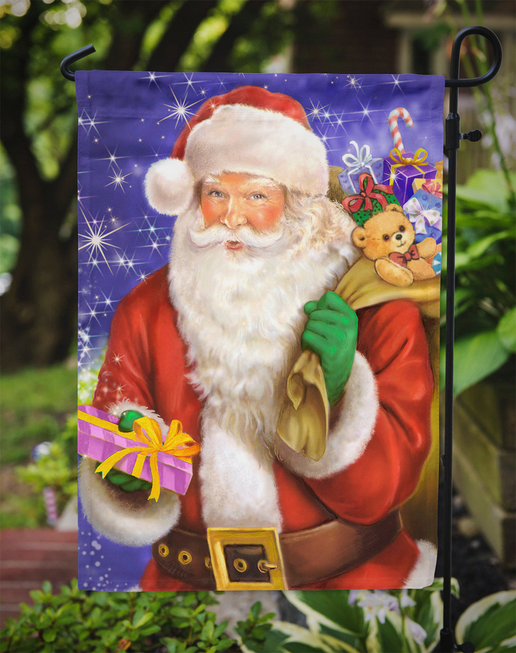 Christmas Santa Claus Ready to Work Flag Garden Size APH7595GF.