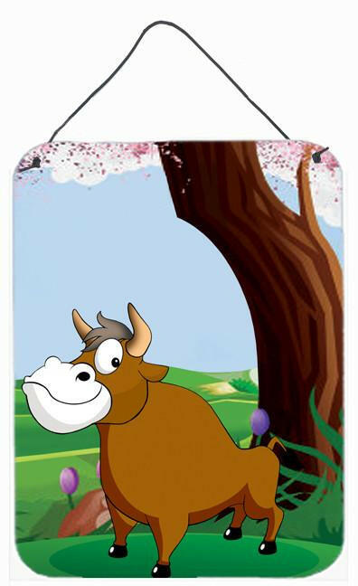 Bull under the Tree Wall or Door Hanging Prints APH7628DS1216 by Caroline's Treasures