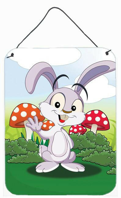 Bunny Rabbit in Mushrooms Wall or Door Hanging Prints APH7632DS1216 by Caroline's Treasures