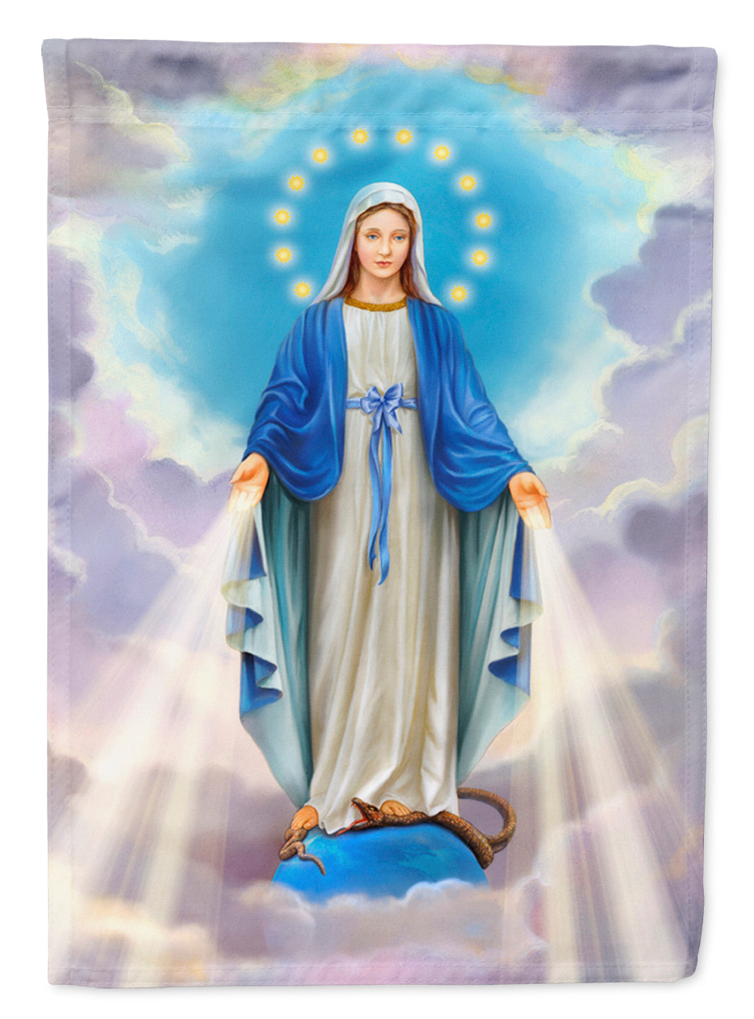 Religious Blessed Virgin Mother Mary Flag Garden Size  the-store.com.