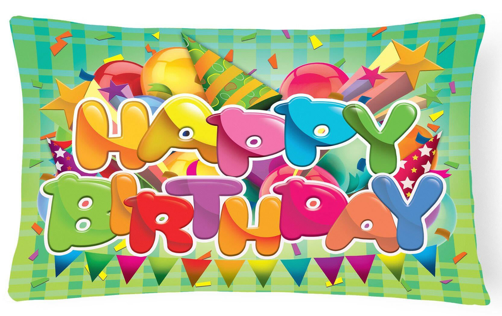 Happy Birthday Fabric Decorative Pillow APH8872PW1216 by Caroline's Treasures