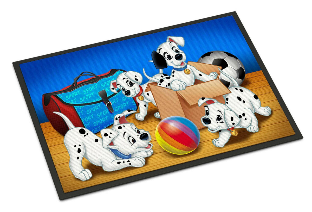 Dalmatians playing ball Indoor or Outdoor Mat 24x36 APH9058JMAT - the-store.com