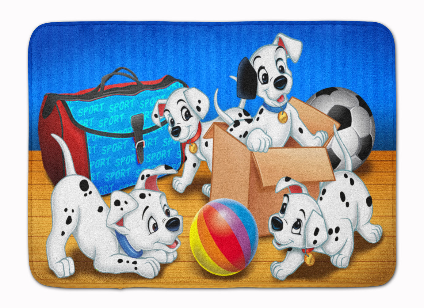 Dalmatians playing ball Machine Washable Memory Foam Mat APH9058RUG - the-store.com