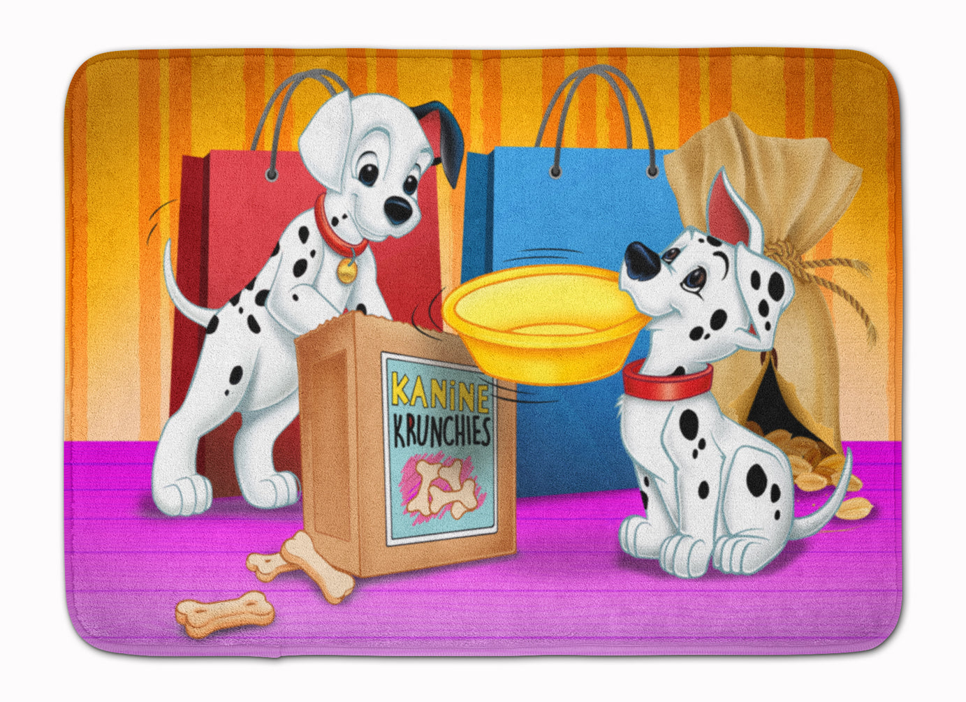 Dalmatians Snack Time Machine Washable Memory Foam Mat APH9063RUG - the-store.com