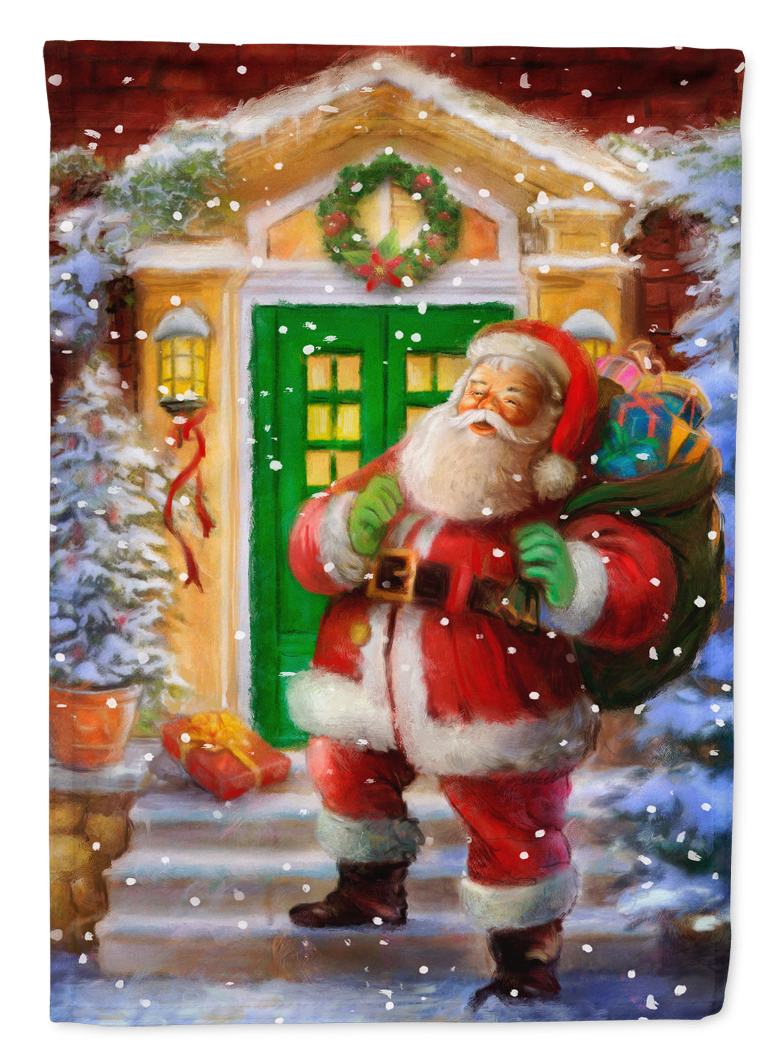 Santa Claus with Christmas Gifts Flag Garden Size APH9486GF  the-store.com.