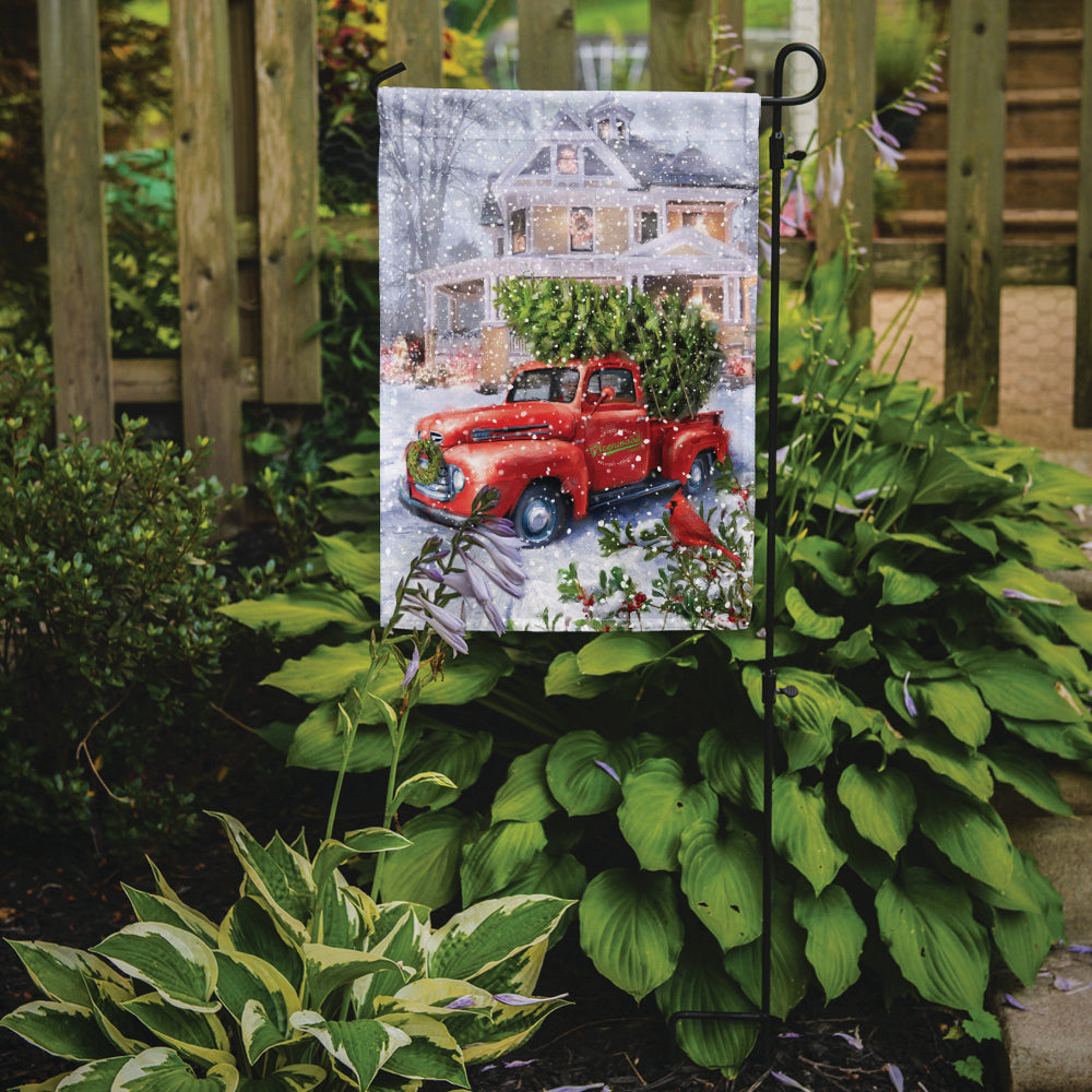 Vintage Farm Truck and Christmas Tree Flag Garden Size APH9639GF  the-store.com.