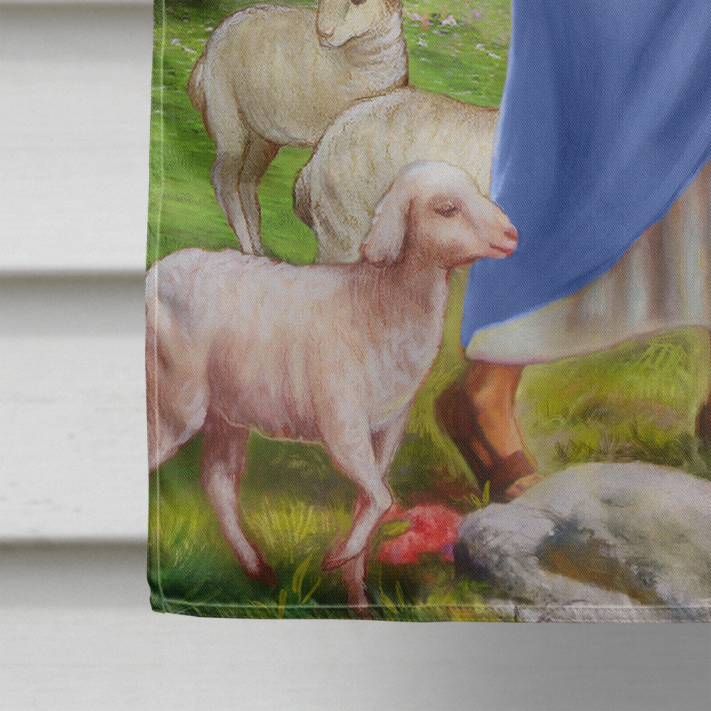Jesus the Shepherd and his flock of sheep Flag Canvas House Size APH9640CHF  the-store.com.