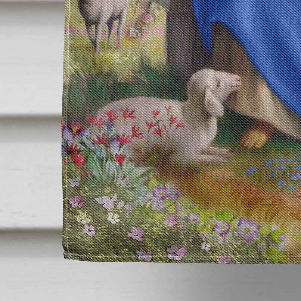 Jesus and his flock of sheep Flag Canvas House Size APH9641CHF  the-store.com.