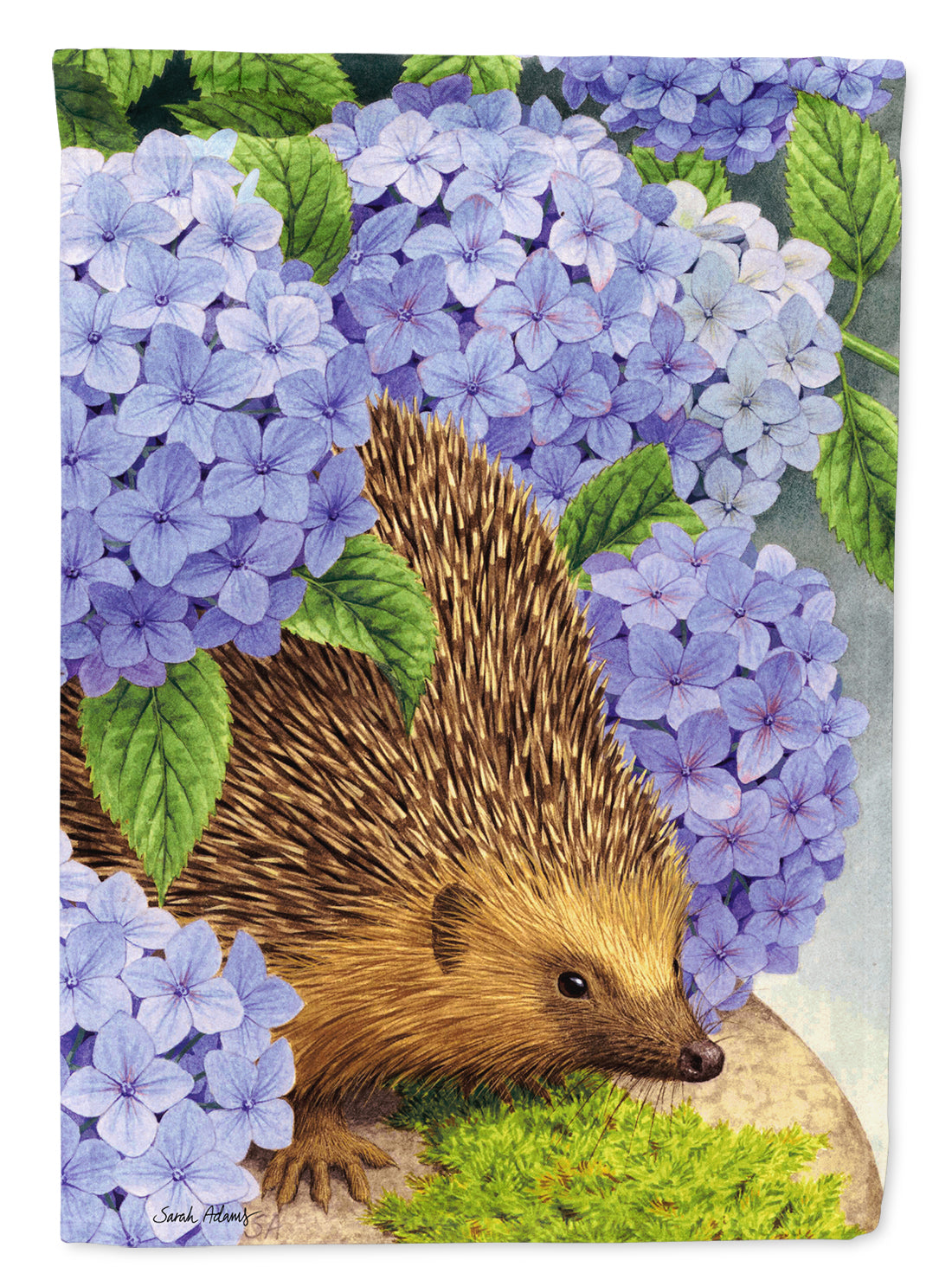 Hedgehog & Hydrangea Flag Garden Size ASA2001GF.