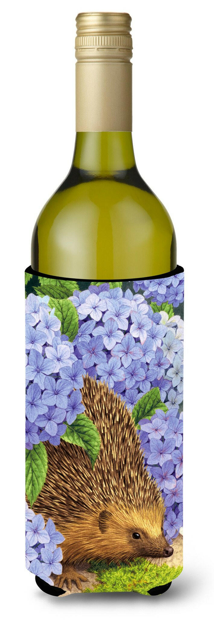 Hedgehog & Hydrangea Wine Bottle Beverage Insulator Hugger ASA2001LITERK by Caroline's Treasures