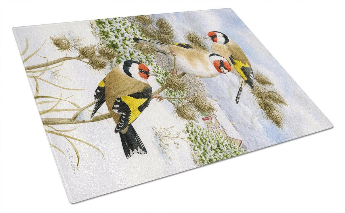 European Goldfinch Glass Cutting Board Large ASA2007LCB by Caroline&#39;s Treasures