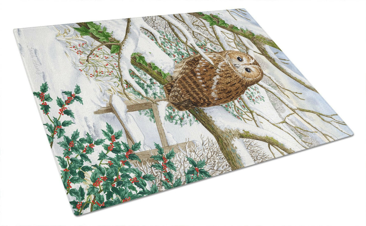 Tawny Owl Glass Cutting Board Large ASA2008LCB by Caroline&#39;s Treasures