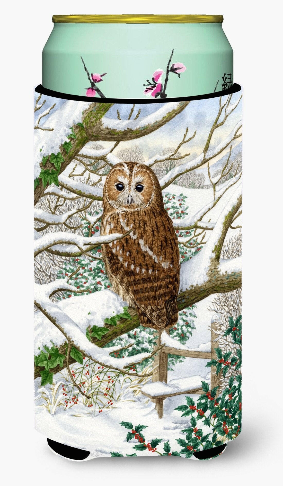 Tawny Owl Tall Boy Beverage Insulator Hugger ASA2008TBC by Caroline's Treasures