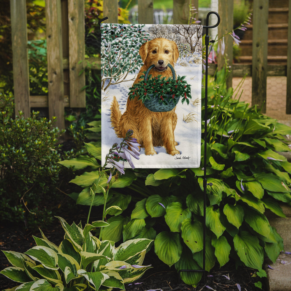 Yellow Labrador & Holly Flag Garden Size ASA2013GF.