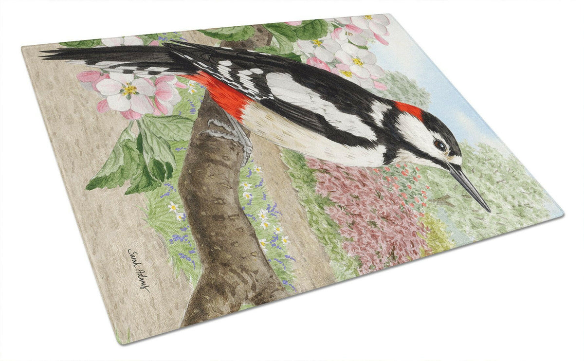 Woodpecker  Glass Cutting Board Large ASA2018LCB by Caroline&#39;s Treasures