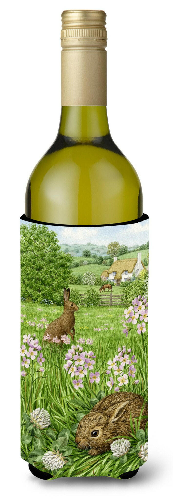 Leveret and Momma Rabbit Wine Bottle Beverage Insulator Hugger ASA2026LITERK by Caroline&#39;s Treasures
