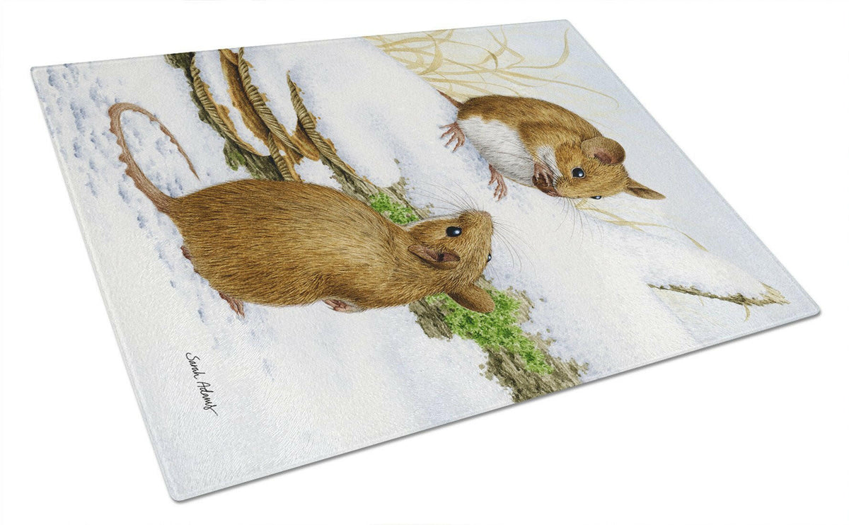 Wood Mice Wood Mouse Glass Cutting Board Large ASA2027LCB by Caroline&#39;s Treasures