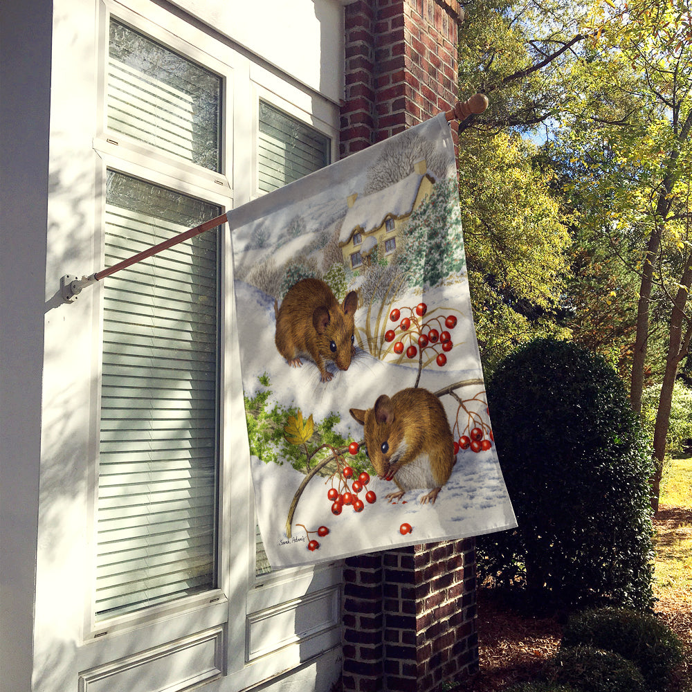 Wood Mice and Berries Flag Canvas House Size ASA2028CHF  the-store.com.