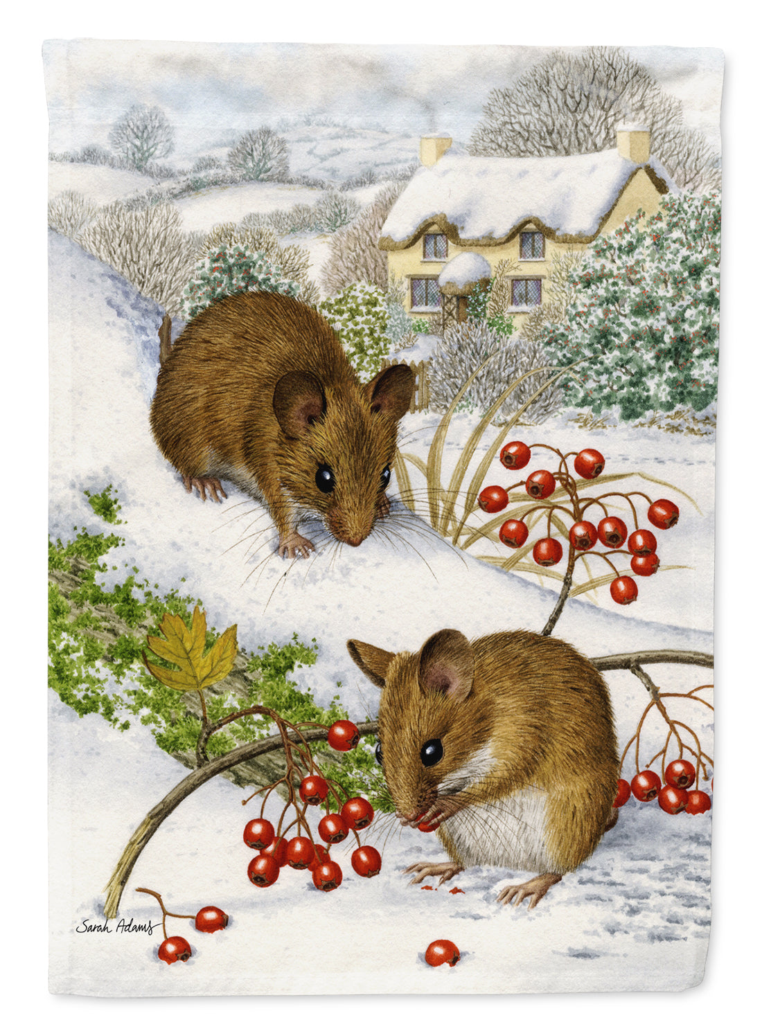 Wood Mice and Berries Flag Garden Size ASA2028GF.