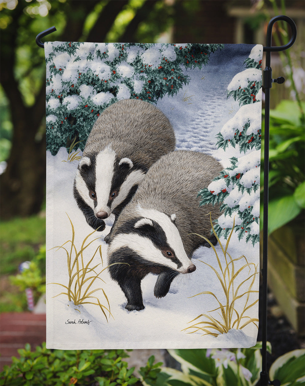 Badgers on the Move Flag Garden Size ASA2038GF.