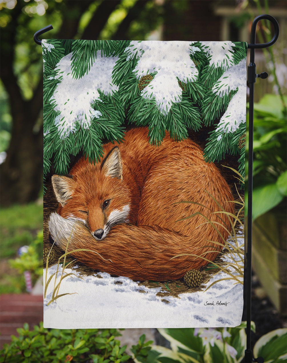 Fox Nap Time Flag Garden Size ASA2044GF.