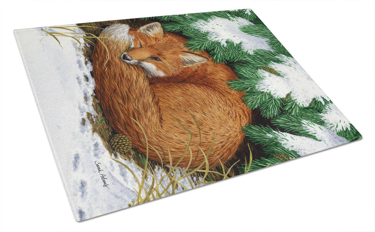 Fox Nap Time Glass Cutting Board Large ASA2044LCB by Caroline&#39;s Treasures