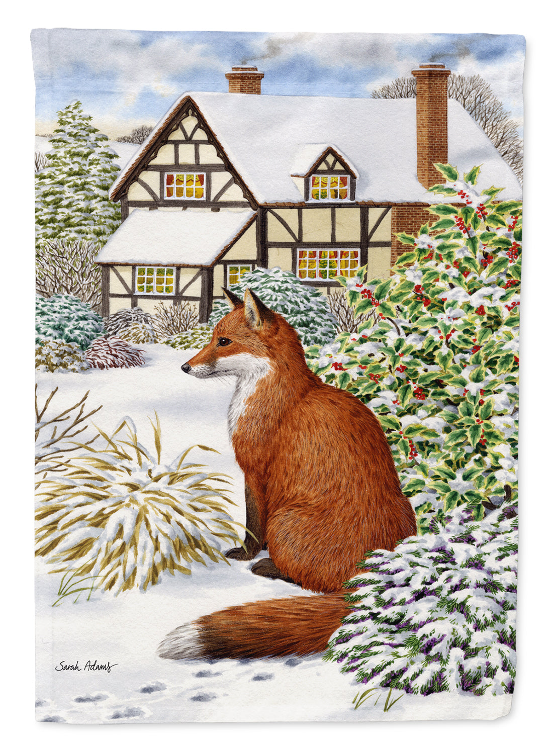 Fox by the Cottage Flag Canvas House Size ASA2046CHF  the-store.com.