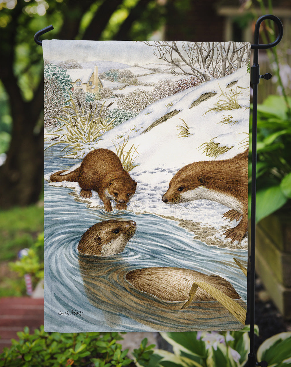 Otter at Play Flag Garden Size ASA2049GF.