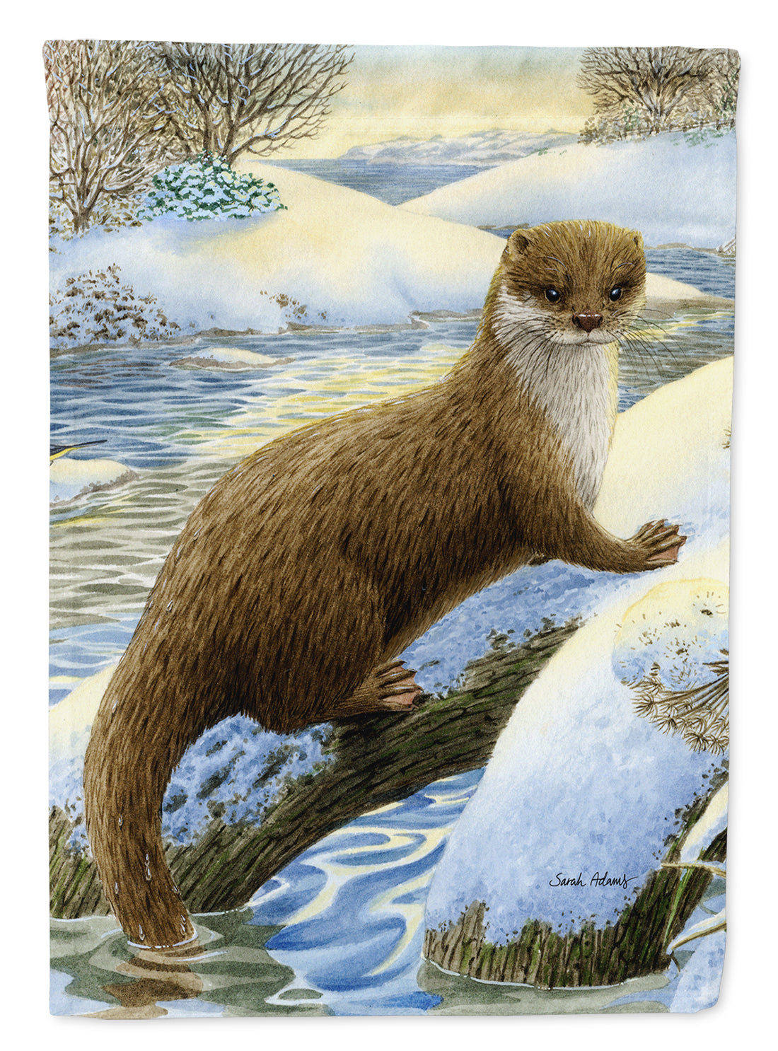 Otter on the bank Flag Garden Size ASA2050GF.