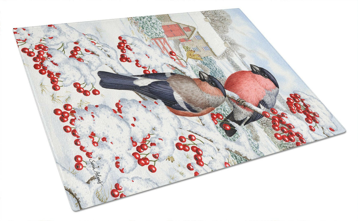 Eurasian Bullfinch Glass Cutting Board Large ASA2054LCB by Caroline&#39;s Treasures