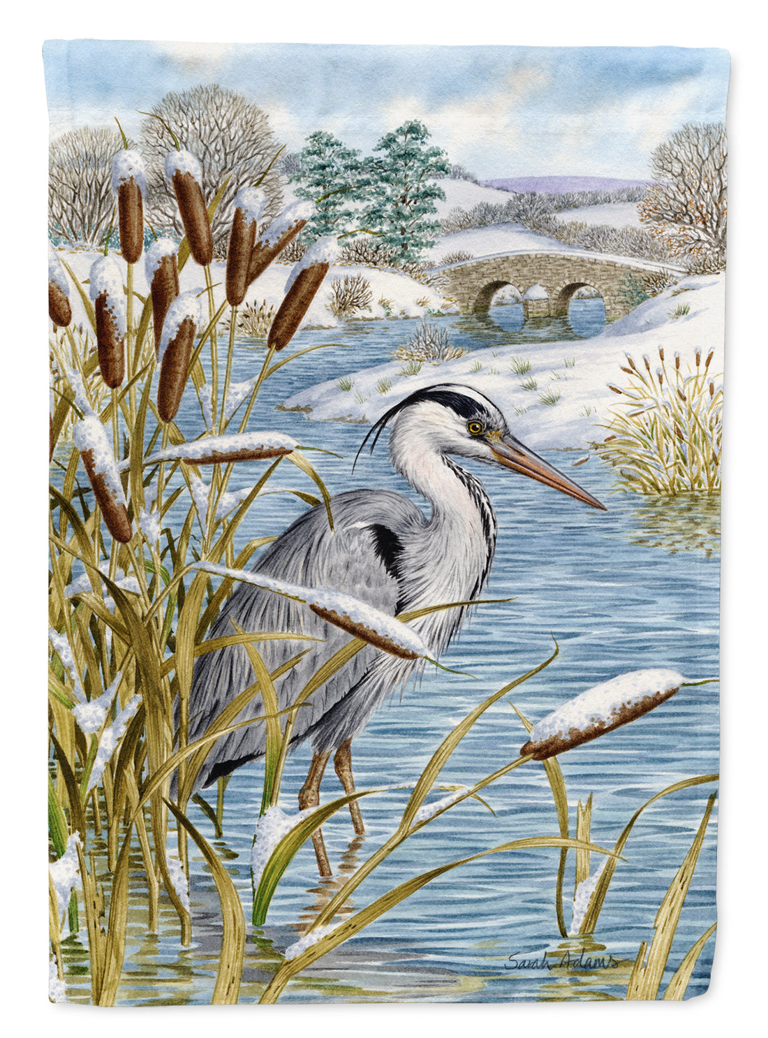 Blue Heron Flag Canvas House Size ASA2057CHF  the-store.com.