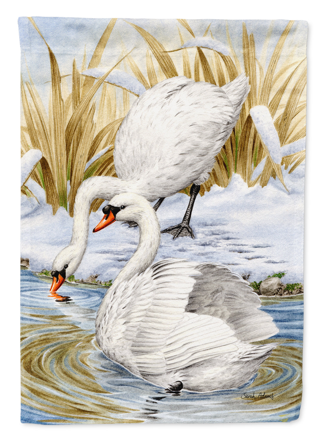 White Swans Flag Garden Size ASA2061GF.