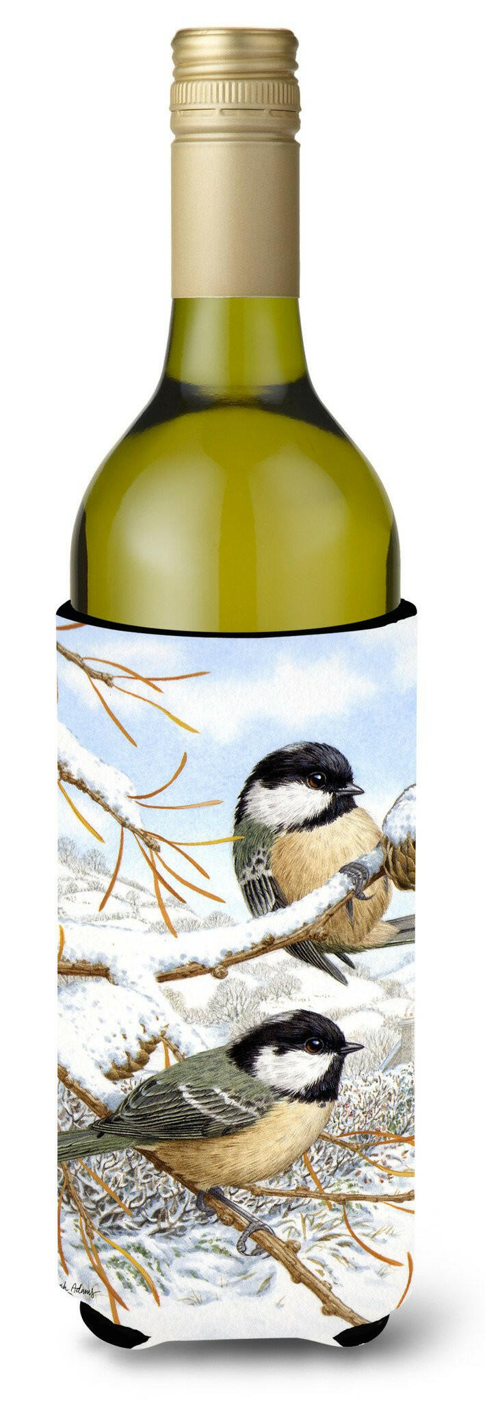 Coal Tits Wine Bottle Beverage Insulator Hugger ASA2065LITERK by Caroline&#39;s Treasures