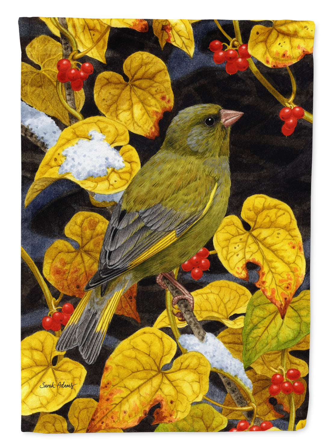 European Greenfinch Flag Canvas House Size ASA2069CHF  the-store.com.