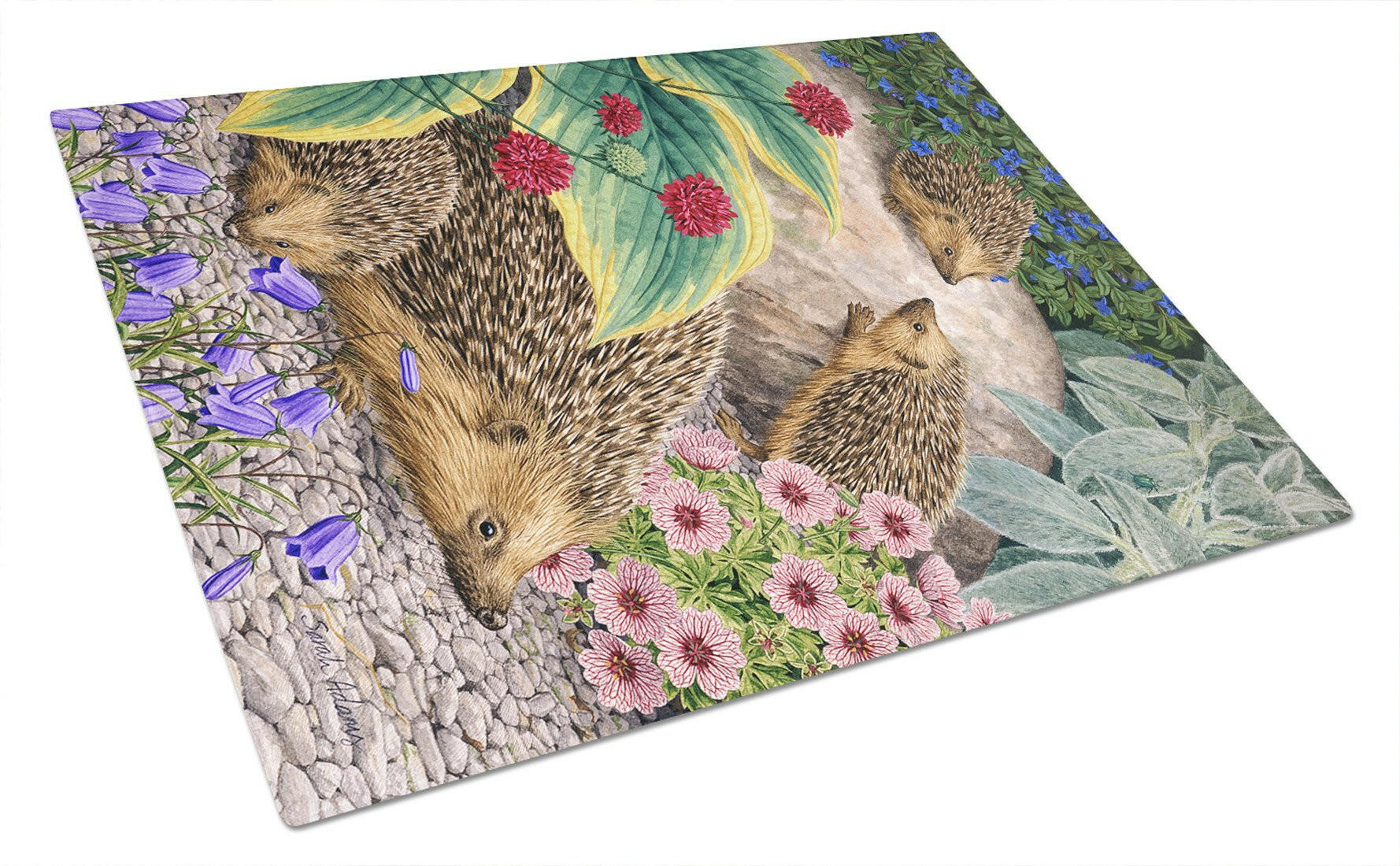 Hedgehogs Glass Cutting Board Large ASA2072LCB by Caroline's Treasures