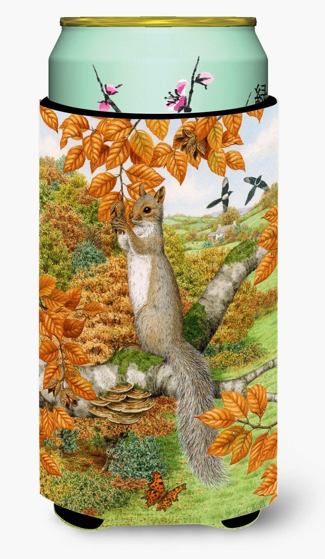 Grey Squirrel Tall Boy Beverage Insulator Hugger ASA2074TBC by Caroline's Treasures